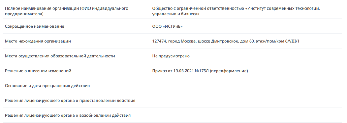 Основные сведения